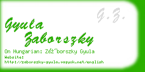 gyula zaborszky business card